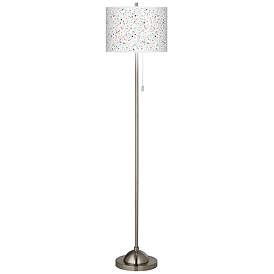 Image2 of Colored Terrazzo Brushed Nickel Pull Chain Floor Lamp