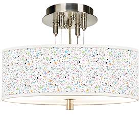 Image1 of Colored Terrazzo Giclee 14" Wide Ceiling Light