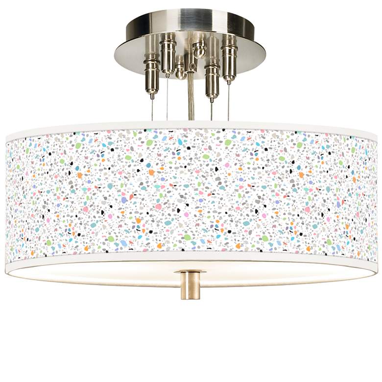 Image 1 Colored Terrazzo Giclee 14 inch Wide Ceiling Light