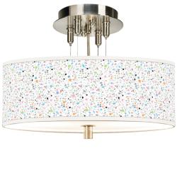 Colored Terrazzo Giclee 14&quot; Wide Ceiling Light