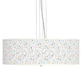 Image1 of Colored Terrazzo Giclee 24" Wide 4-Light Pendant Chandelier