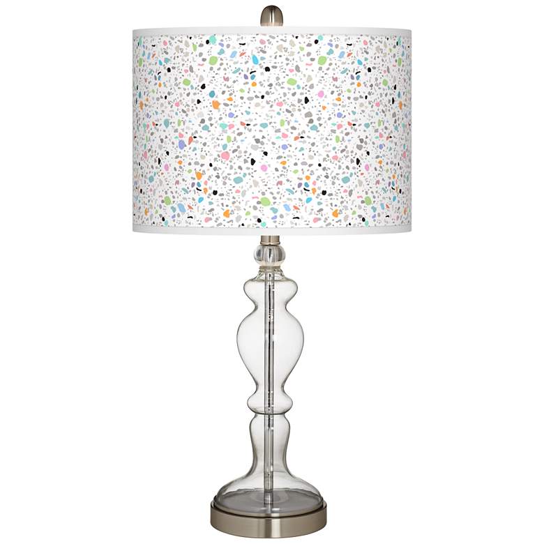 Image 1 Colored Terrazzo Giclee Apothecary Clear Glass Table Lamp