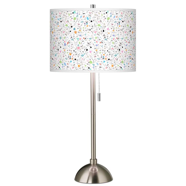 Colored Terrazzo Giclee Brushed Nickel Table Lamp