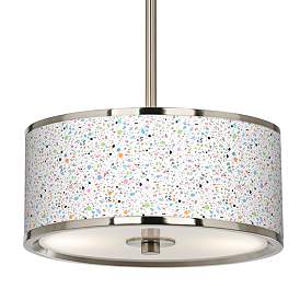 Image3 of Colored Terrazzo Giclee Glow 10 1/4" Wide Pendant Light more views