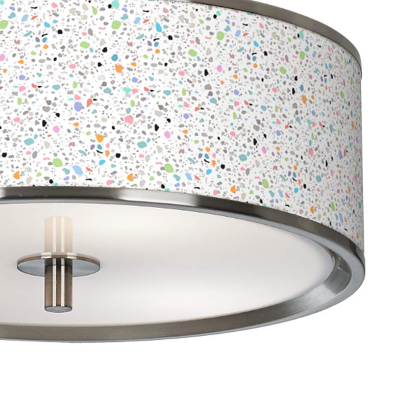Image 3 Colored Terrazzo Giclee Glow 14 inch Wide Ceiling Light more views