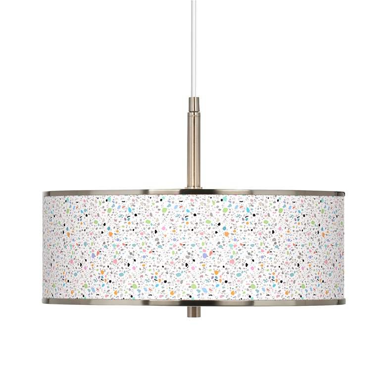 Image 1 Colored Terrazzo Giclee Glow 16" Wide Pendant Light
