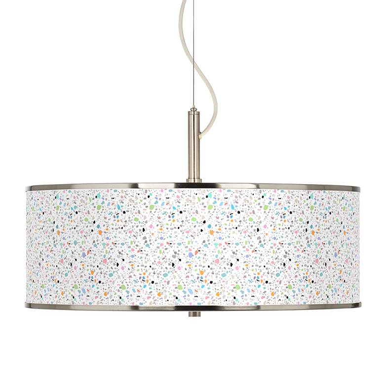 Image 1 Colored Terrazzo Giclee Glow 20 inch Wide Pendant Light