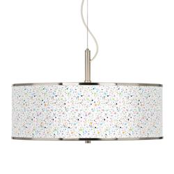 Colored Terrazzo Giclee Glow 20&quot; Wide Pendant Light