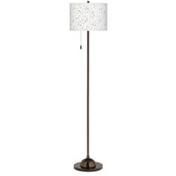 Colored Terrazzo Giclee Glow Bronze Club Floor Lamp