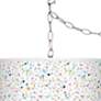 Thumbnail2 of Colored Terrazzo Giclee Glow Plug-In Swag Pendant more views