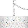 Colored Terrazzo Giclee Glow Plug-In Swag Pendant