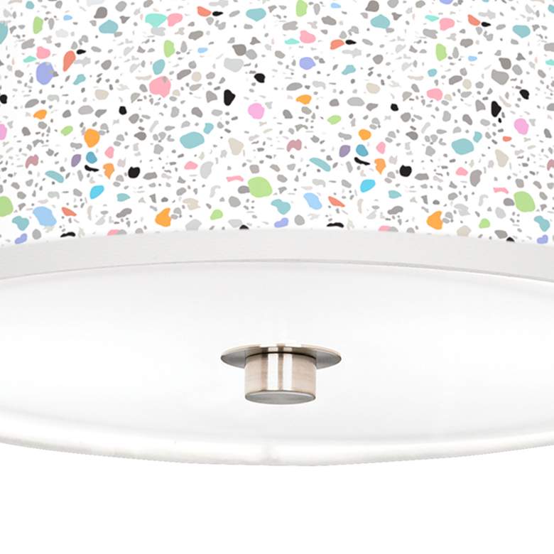 Image 3 Colored Terrazzo Giclee Nickel 10 1/4 inch Wide Ceiling Light more views