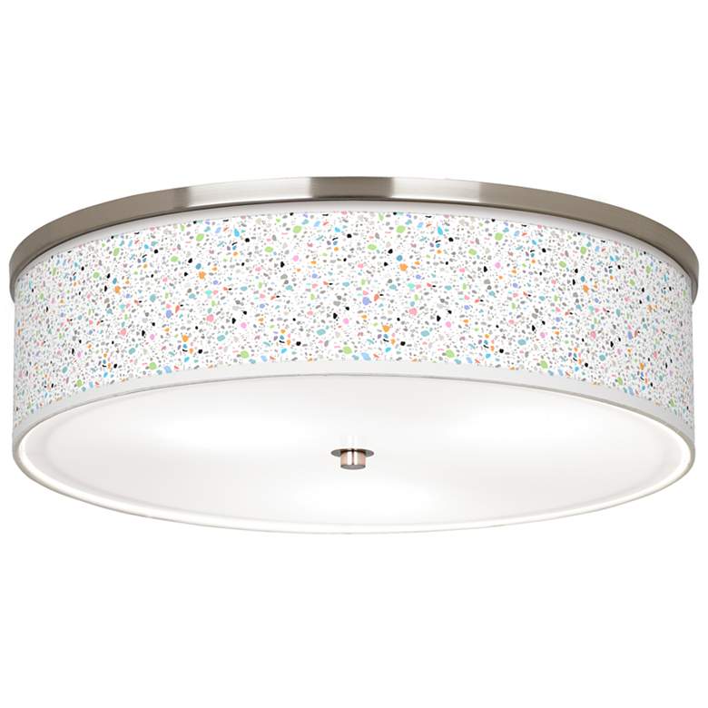 Image 1 Colored Terrazzo Giclee Nickel 20 1/4 inch Wide Ceiling Light