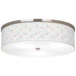 Colored Terrazzo Giclee Nickel 20 1/4&quot; Wide Ceiling Light