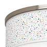 2_Colored Terrazzo Giclee Nickel 20 1/4" Wide Ceiling Light more views