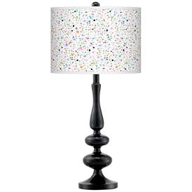 Image1 of Colored Terrazzo Giclee Paley Black Table Lamp