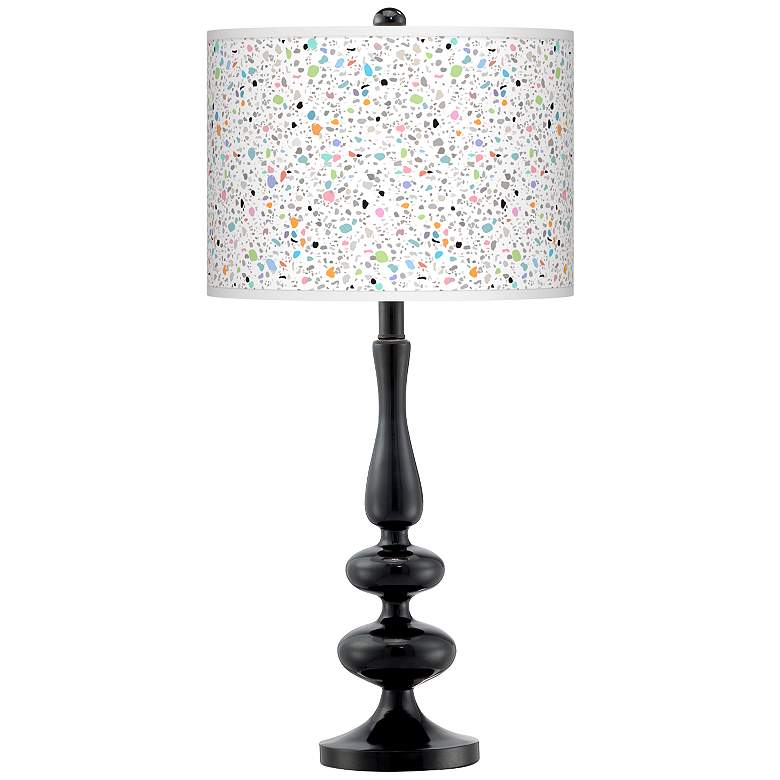 Image 1 Colored Terrazzo Giclee Paley Black Table Lamp