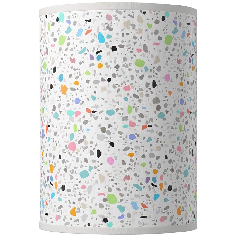 Image 1 Colored Terrazzo Giclee Round Cylinder Lamp Shade 8x8x11 (Spider)