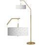 Colored Terrazzo Giclee Warm Gold Arc Floor Lamp
