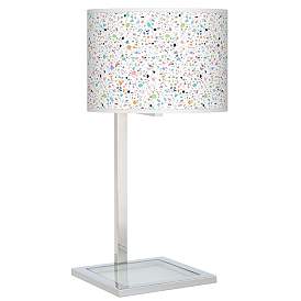 Image1 of Colored Terrazzo Glass Inset Table Lamp