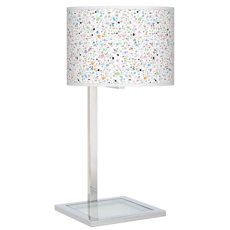 Image 1 Colored Terrazzo Glass Inset Table Lamp