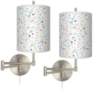 Colored Terrazzo Tessa Brushed Nickel Wall Lamps Set of 2