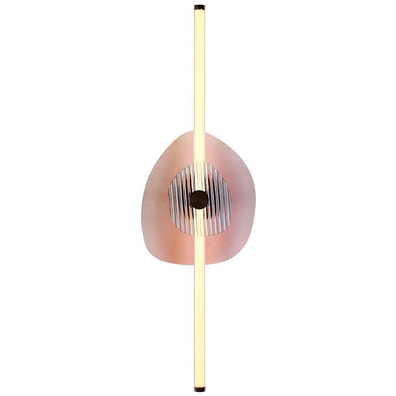 Image 1 Colorella LED 39" Wall Sconce in Rose Gold with Pink Seeded Shade