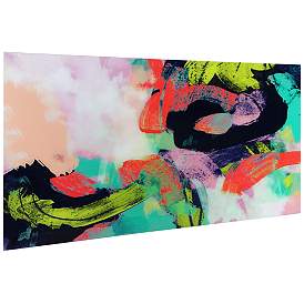 Image5 of Colorful 72" Wide Free Floating Tempered Glass Wall Art more views