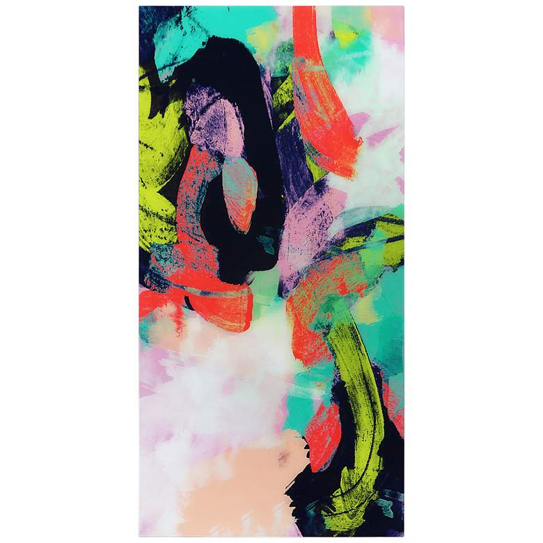 Image 6 Colorful 72" Wide Free Floating Tempered Glass Wall Art more views
