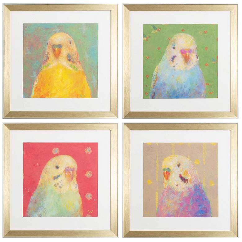 Image 1 Colorful Bird A 18"W x 18"H Framed Art Set of 4