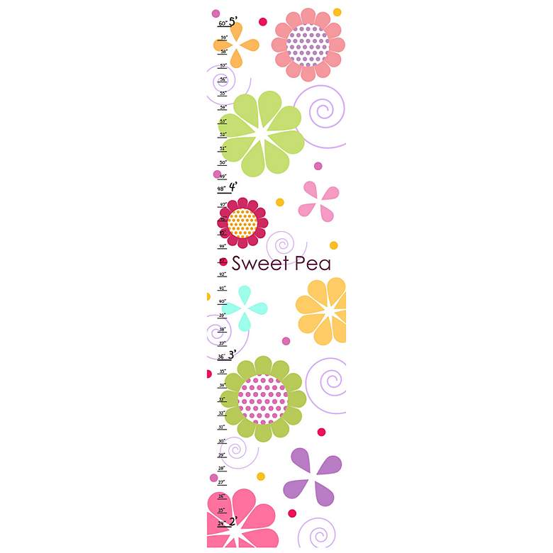 Image 1 Colorful Flowers On White 39 inch High Growth Chart Wall Art