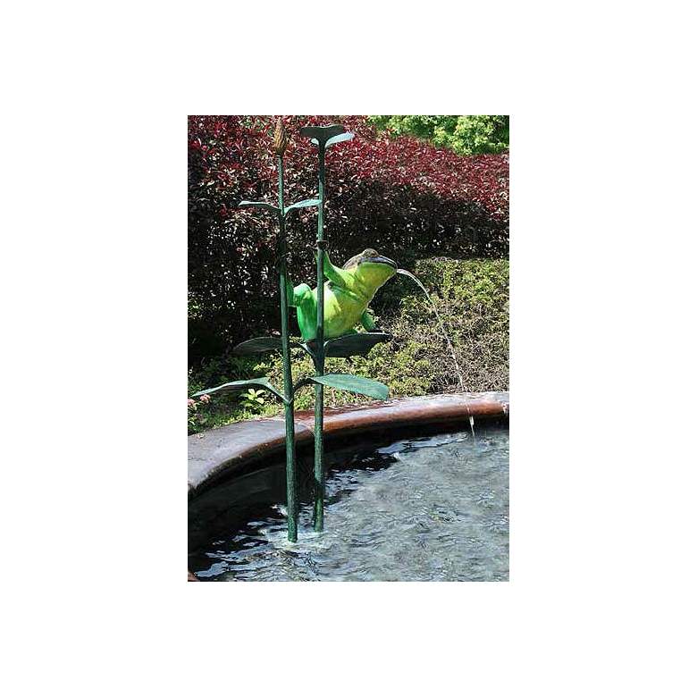 Image 1 Colorful Frog 50" High Pond Spitter Water Feature Fountain