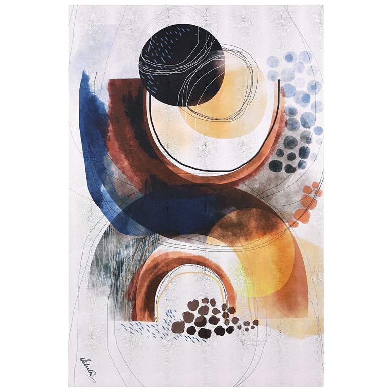 Image 1 Colorful Harmony II" Silver Shagreen Wrapped Canvas Wall Art