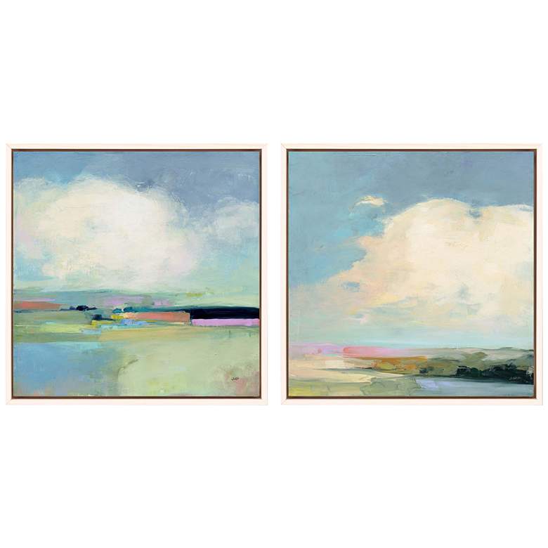 Image 1 Colorful Horizon 26 inch Square 2-Piece Giclee Wall Art Set