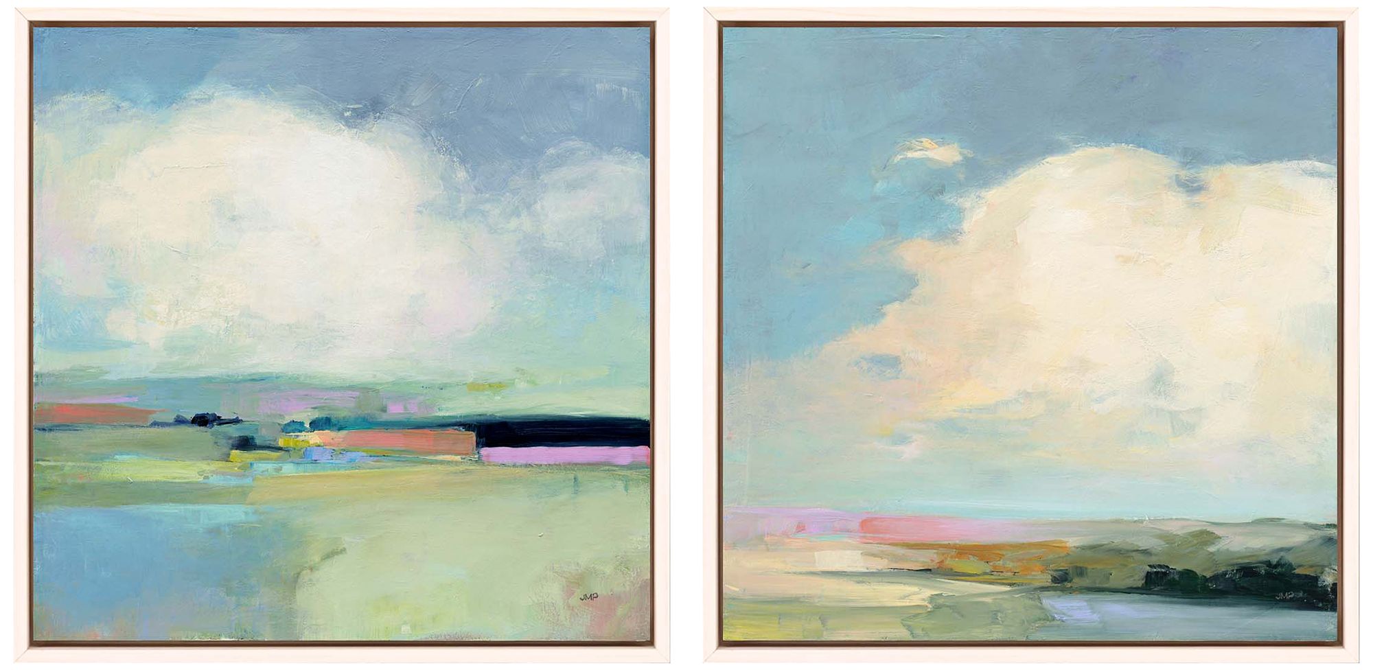 Giclee Art Prints Lamps Plus   Colorful Horizon 26 Square 2 Piece Giclee Wall Art Set  91a00 