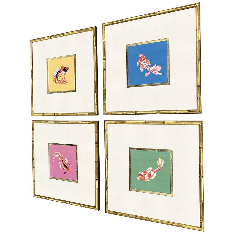 Image 3 Colorful Koi 23"W x 23"H Framed Art - Set of 4 more views