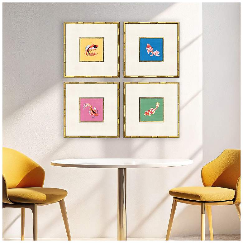 Image 5 Colorful Koi 23"W x 23"H Framed Art - Set of 4 more views