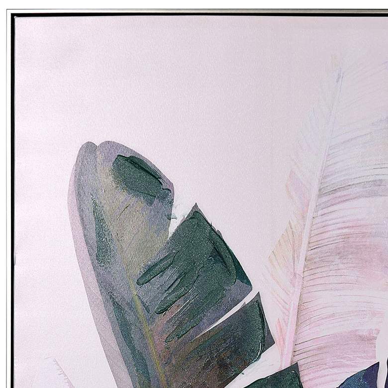 Image 2 Colorful Palms Art Print On Canvas - Green, Blue & Pastel Framed more views