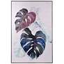1_Colorful Palms I Art Print On Canvas Purple, Dark Blue, and Pastel Framed