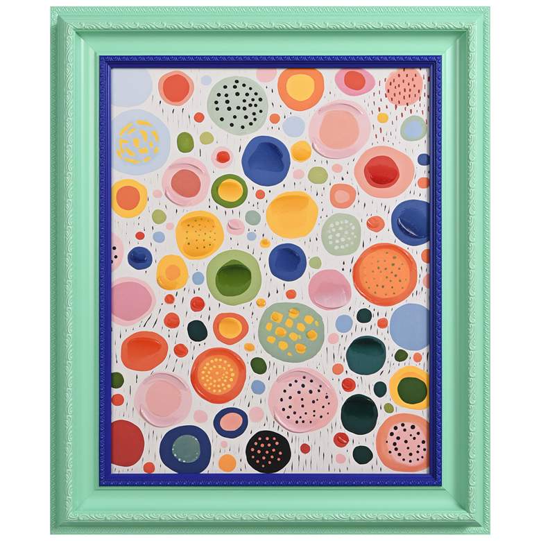 Image 1 Colorful Sphere Hand Embellished Framed Giclee Printed Canvas Wall Art