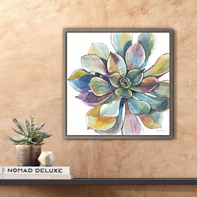 Image 1 Colorful Succulent I 16" Square Framed Wall Art