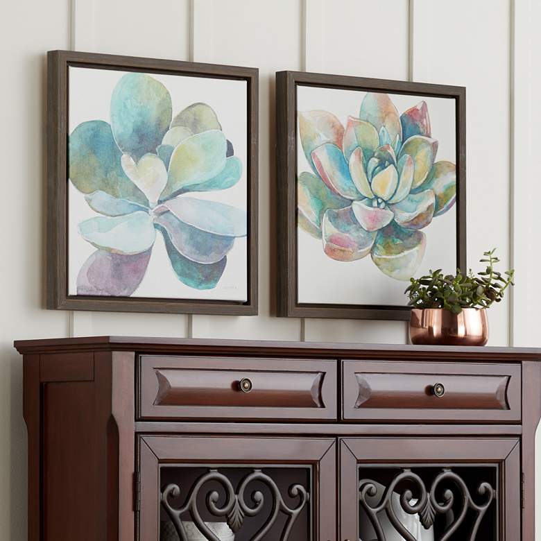 Image 4 Colorful Succulent II 16" Square Framed Wall Art more views
