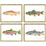 1_Colorful Trout 21"W x 17"H Coastal Framed Art Set of 4