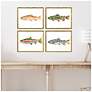 4_Colorful Trout 21"W x 17"H Coastal Framed Art Set of 4 more views