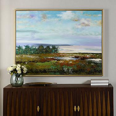 Colorful View 50" Wide Rectangular Framed Canvas Wall Art