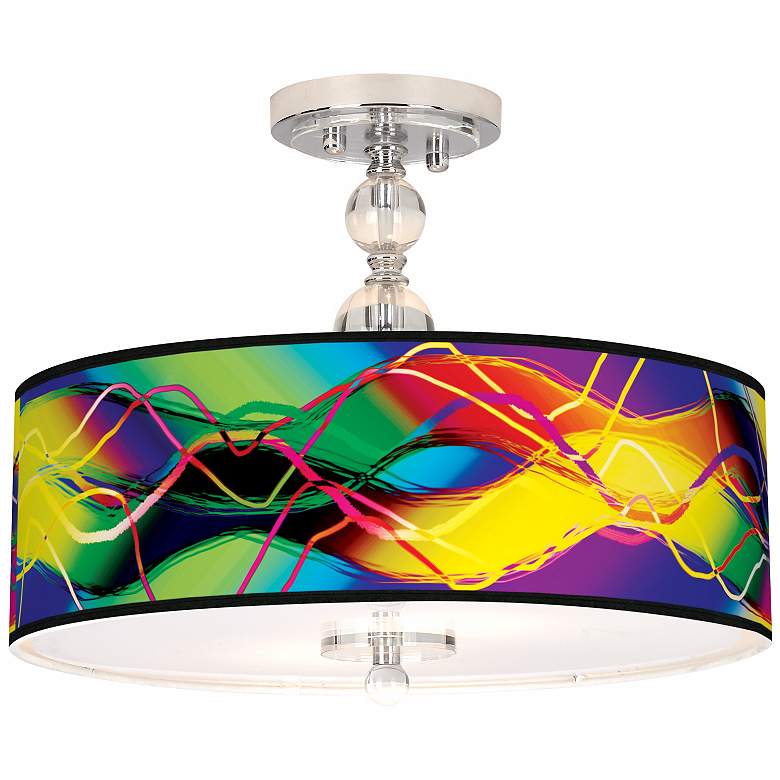 Image 1 Colors In Motion (Light) 16 inch Wide Semi-Flush Ceiling Light