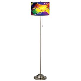 Image2 of Colors In Motion Light Giclee Brushed Nickel Floor Lamp