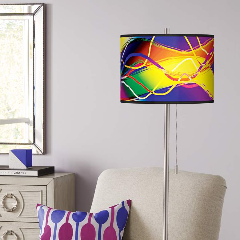 Image 1 Colors In Motion Light Giclee Brushed Nickel Floor Lamp