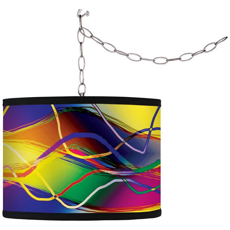 Colors in Motion (Light) Giclee Glow Plug-In Swag Pendant