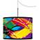 Colors In Motion (Light) Giclee Glow Swag Plug-In Chandelier